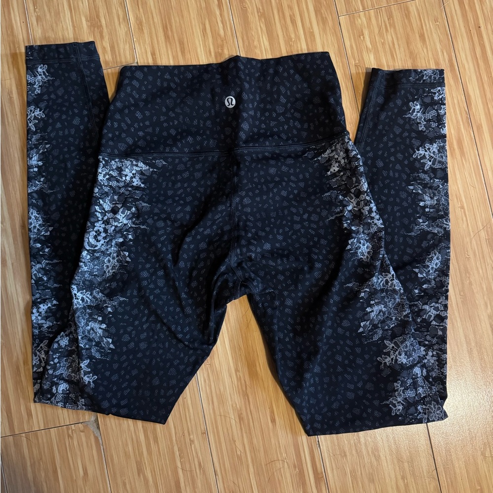 lululemon athletica Black and Gray Patterned Leggings